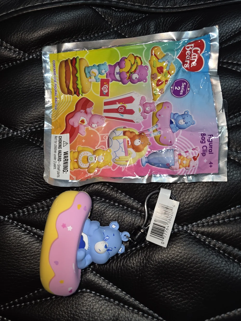 Care Bears Blue Bear on Pink Donut Bag Clip